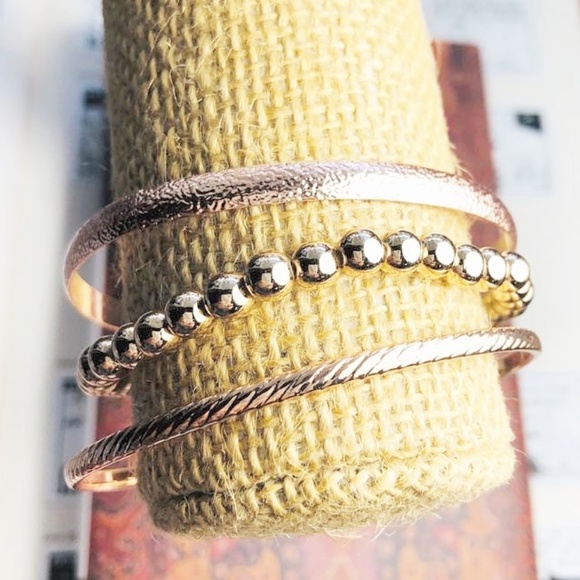 Alquimia Jewelry - NEW 3 FOR ROSE GOLD BANGLE STACKABLE BRACELET SET Alquimia Jewelry - NEW 3 FOR ROSE GOLD BANGLE STACKABLE BRACELET SET